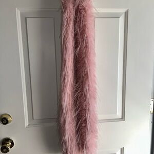 Pink Fuzzy 6 foot long winter scarf
